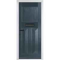 Crystal Eaton Anthracite Grey Right Hand GRP Composite Door - 890 x 2090mm