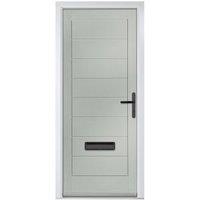 Crystal Monza Agate Grey Left Hand GRP Composite Door - 890 x 2090mm