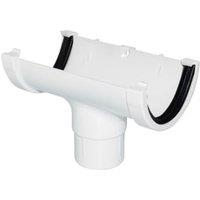 FloPlast 76mm White Miniflo Gutter Running Outlet