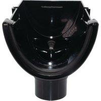 FloPlast 115mm Black Hi-Cap Half Round Stop End Outlet