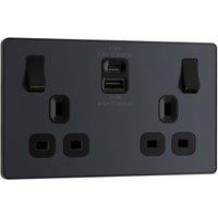 BG Evolve 13A Fast Charge Double Socket USB A&C, 22W - Matt Grey