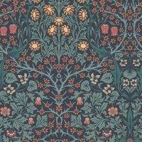 William Morris At Home Blackthorn Navy Wallpaper - 10m x 52cm