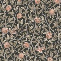 William Morris At Home Bird & Pomegranate Charcoal Wallpaper - 10m x 52cm