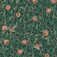 William Morris At Home Bird & Pomegranate Deep Green Wallpaper - 10m x 52cm