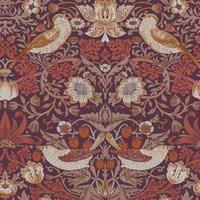 William Morris At Home Strawberry Thief Plum Wallpaper - Sample
