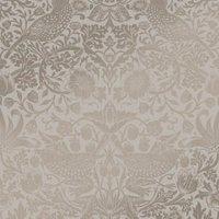 William Morris At Home Strawberry Thief Fibrous Neutral Wallpaper - Sample