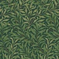 William Morris At Home Willow Bough Deep Green Wallpaper - Sample