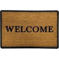 Welcome Stencilled Coir Rubber Tray Doormat - 40 x 60cm