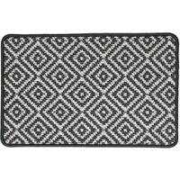 Tufted Grey Diamond Geo Washable Doormat - 50 x 75cm