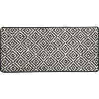 Tufted Grey Diamond Geo Washable Runner - 57 x 120cm