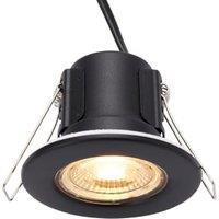 Saxby Integrated LED Fire Rated IP65 Matt Black Fixed Warm White Downlight