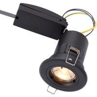 Saxby GU10 Matt Black Fire Rated Cast Fixed Downlight - 50W