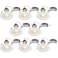 Saxby GU10 Matt White Cast Fixed Downlight 50W - Pack of 8