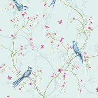 Superfresco Easy Songbird Duck Egg Wallpaper Sample