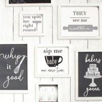 Contour Framed Quotes Black/White Wallpaper Sample
