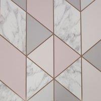 Sublime Marble Blush Geo Wallpaper Sample