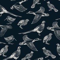 Joules Hunting Birds French Navy Wallpaper Sample