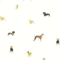 Joules Harbour Dogs Crme Wallpaper Sample