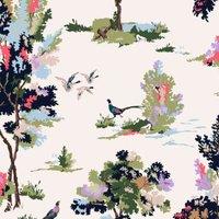 Joules Woodland Scene Dawn Grey Wallpaper Sample