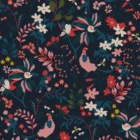 Joules Fields Edge Floral French Navy Wallpaper Sample