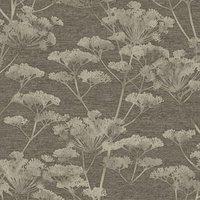 Boutique Serene Seed-Head Taupe & Gold Wallpaper Sample