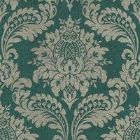 Boutique Archive Damask Teal & Gold Wallpaper Sample