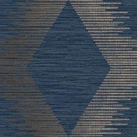 Superfresco Easy Serenity Geo Navy/Copper Wallpaper Sample