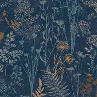Superfresco Easy Organics Navy/Copper Wallpaper Sample