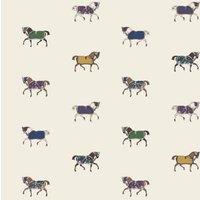 Joules Regal Horse Print Cream/Multi Wallpaper Sample