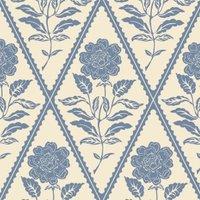 Joules Juliette Floral Print Cream/Blue Wallpaper Sample