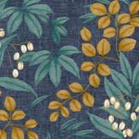 Superfresco Easy Persephone Navy/Ochre Wallpaper Sample