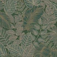 Superfresco Easy Scattered Leaves Forest Green Wallpaper Sample