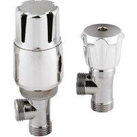 Balterley Chrome Angled Thermostatic Radiator Valve - Pack of 2