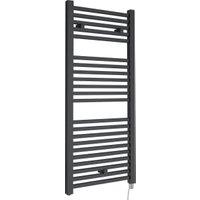 Balterley Anthracite Grey Electric Single Panel Vertical Towel Radiator - 1100 x 500mm