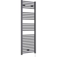 Balterley Anthracite Grey Electric Single Panel Vertical Towel Radiator - 1375 x 480mm