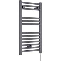 Balterley Anthracite Grey Electric Single Panel Vertical Towel Radiator - 720 x 400mm
