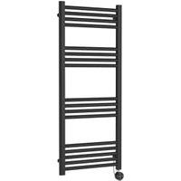 Balterley Anthracite Grey Electric Round Single Panel Vertical Towel Radiator - 1200 x 500mm
