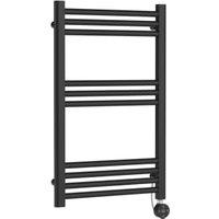 Balterley Anthracite Grey Electric Round Single Panel Vertical Towel Radiator - 800 x 500mm