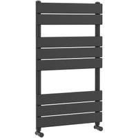 Balterley Anthracite Grey Square Single Panel Vertical Flat Towel Radiator - 840 x 500mm