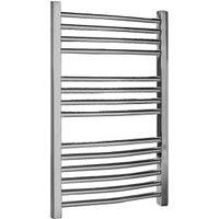 Balterley Chrome Curved Single Panel Vertical Towel Radiator - 700 x 500mm