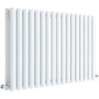 Balterley White Embrace Double Panel Horizontal Designer Radiator - 600 x 992mm