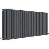 Balterley Anthracite Grey Embrace Double Panel Horizontal Designer Radiator - 600 x 1398mm