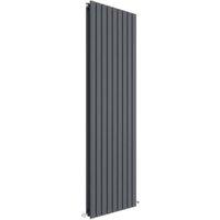 Balterley Anthracite Grey Lucia Double Panel Vertical Designer Radiator - 1800 x 528mm