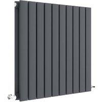 Balterley Anthracite Grey Lucia Double Panel Horizontal Designer Radiator - 600 x 586mm