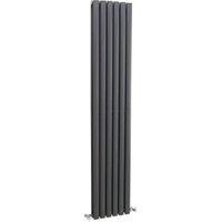 Balterley Anthracite Grey Embrace Double Panel Vertical Designer Radiator - 1800 x 354mm