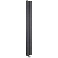 Balterley Anthracite Grey Embrace Double Panel Vertical Designer Radiator - 1800 x 236mm