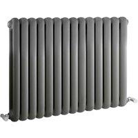 Balterley Anthracite Grey Aspire Double Panel Horizontal Designer Radiator - 635 x 863mm