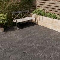 Castleford Cement Black Matt Outdoor Porcelain Paving Tile - 600 x 900 x 20mm