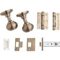 Beehive Antique Brass Mortice Latch Door Knob - 1 Pair