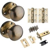 Orion Moritce Knob Antique Brass Latch Hinge Pack
